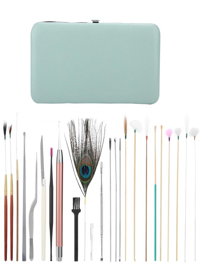 ZJchao Ear Wax Removal Tool, 23psc Spiral Ear Pick Sets Double Ended Ear Scoop Spoon Ear Care Supplies for Woman Man Earwax Removal Ear Cleaning Tools Set(23 Mint Green Ear Pick Sets) - Image 5